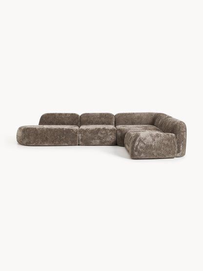 Wolbrenna Modular Teddy Bouclé Corner Sofa with Chaise Longue, XL