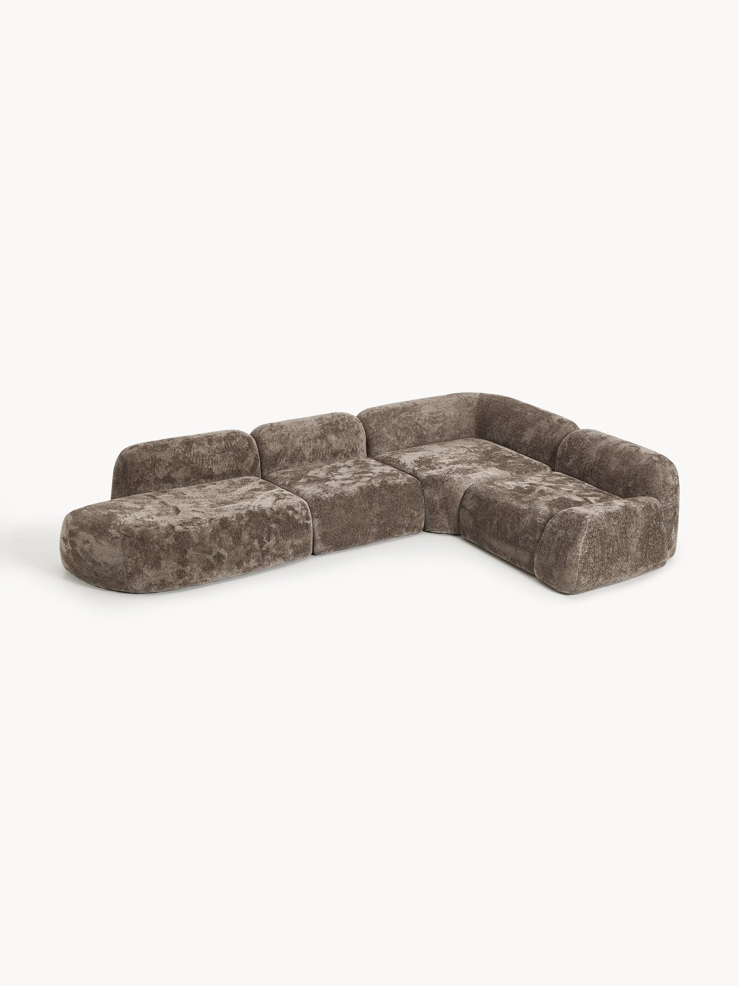 Wolbrenna Modular Teddy Bouclé Corner Sofa with Chaise Longue, XL