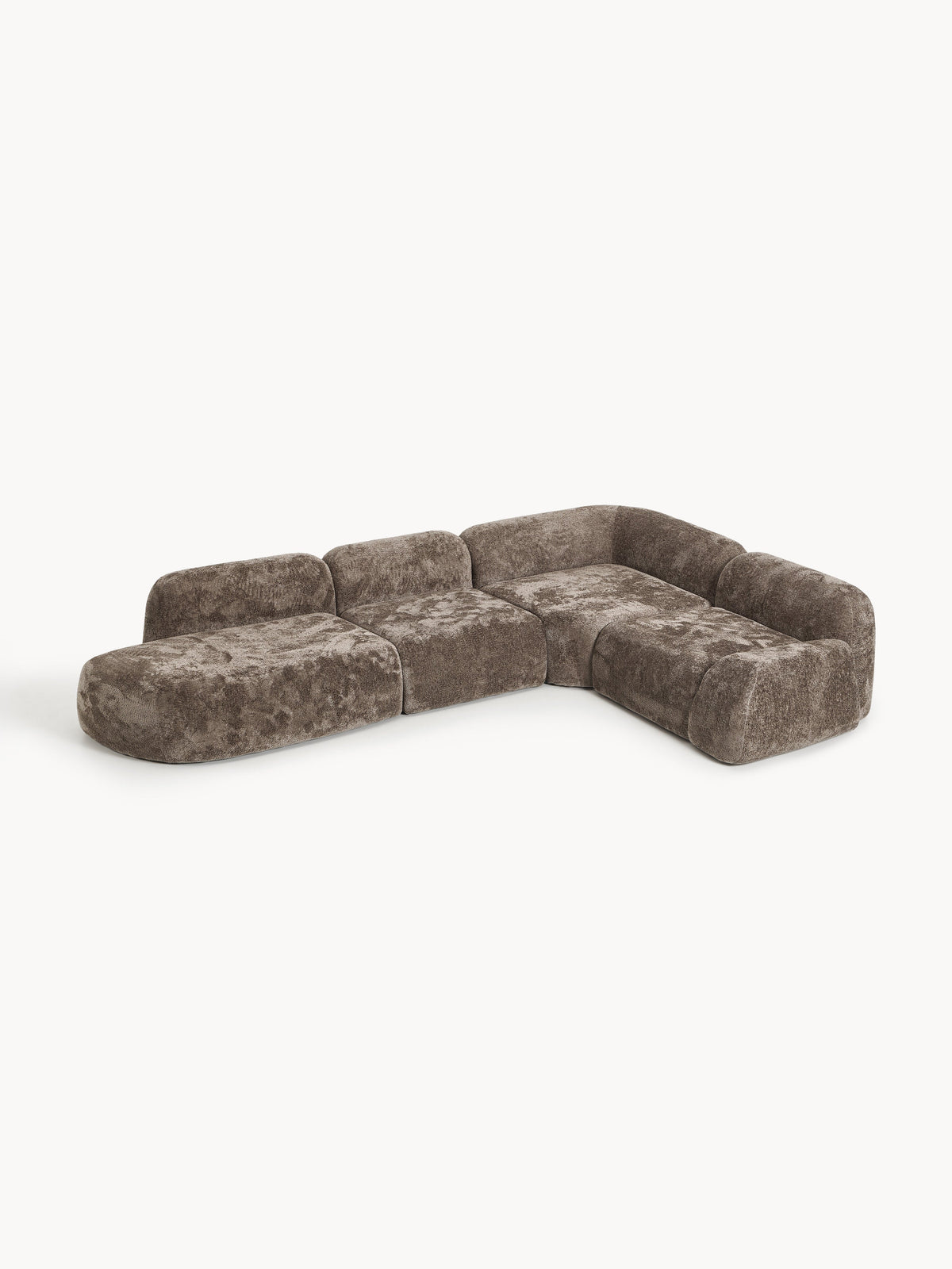 Wolbrenna Modular Teddy Bouclé Corner Sofa with Chaise Longue, XL