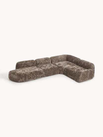 Wolbrenna Modular Teddy Bouclé Corner Sofa with Chaise Longue, XL