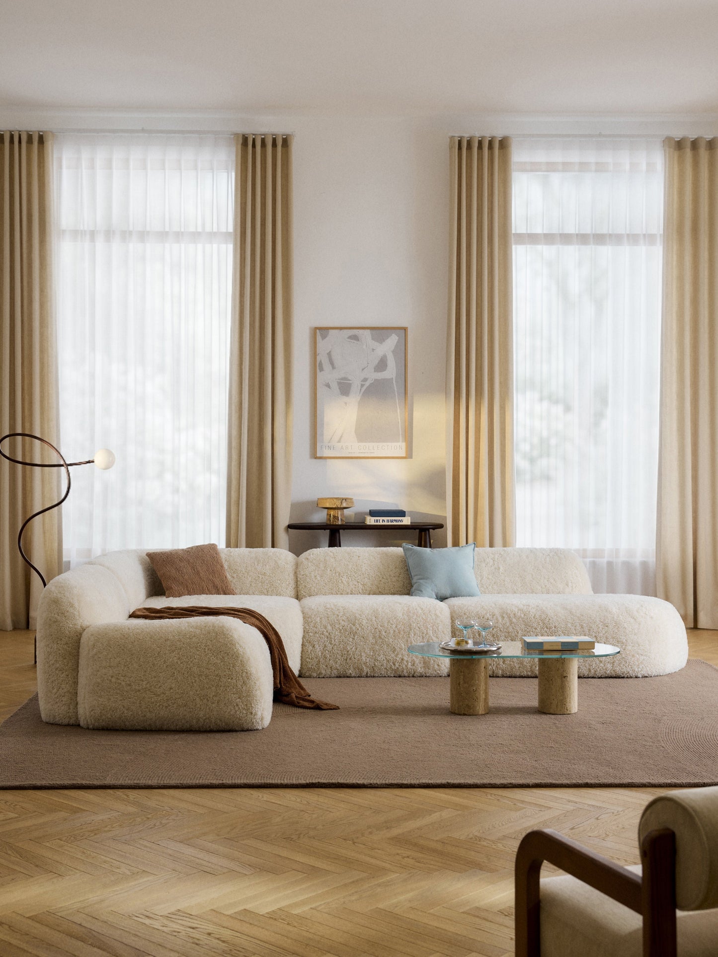 Wolbrenna Modular XL Teddy Corner Sofa with Chaise Longue