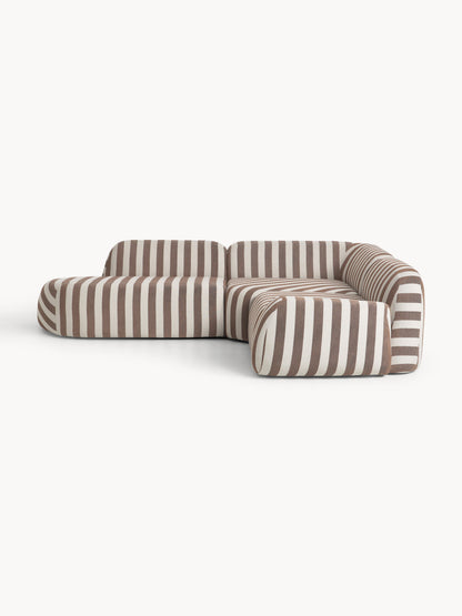 Wolbrenna Striped Modular Corner Sofa (4-Seater) with Chaise Longue