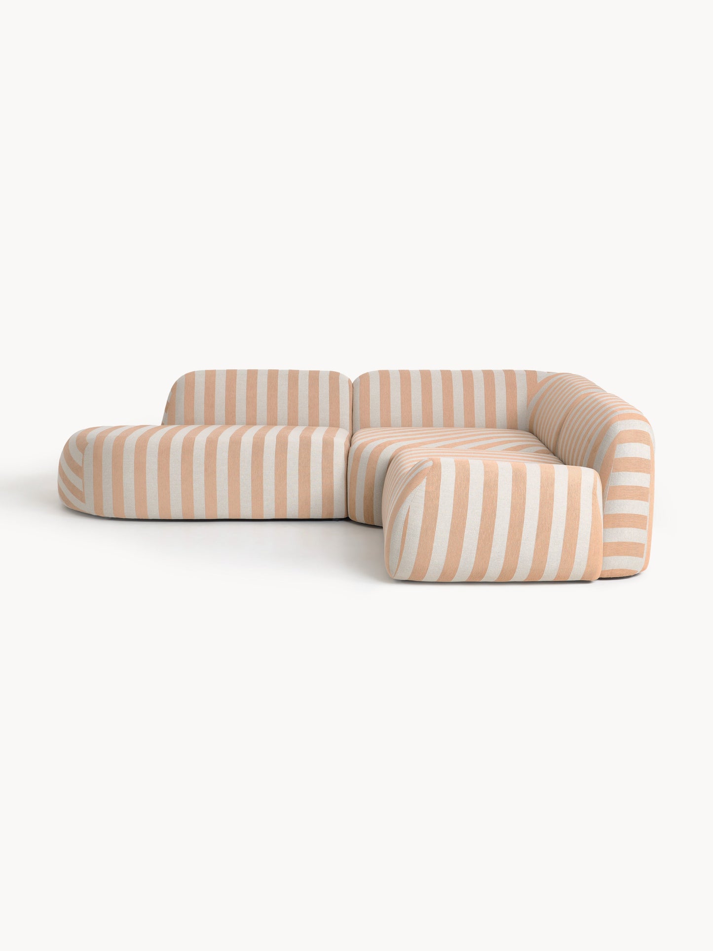 Wolbrenna Striped Modular Corner Sofa (4-Seater) with Chaise Longue