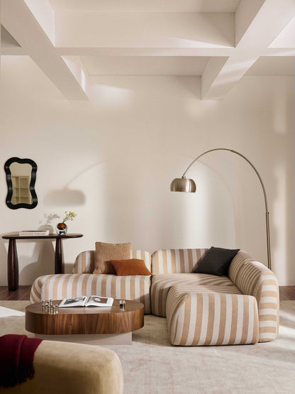 Wolbrenna Striped Modular Corner Sofa (4-Seater) with Chaise Longue