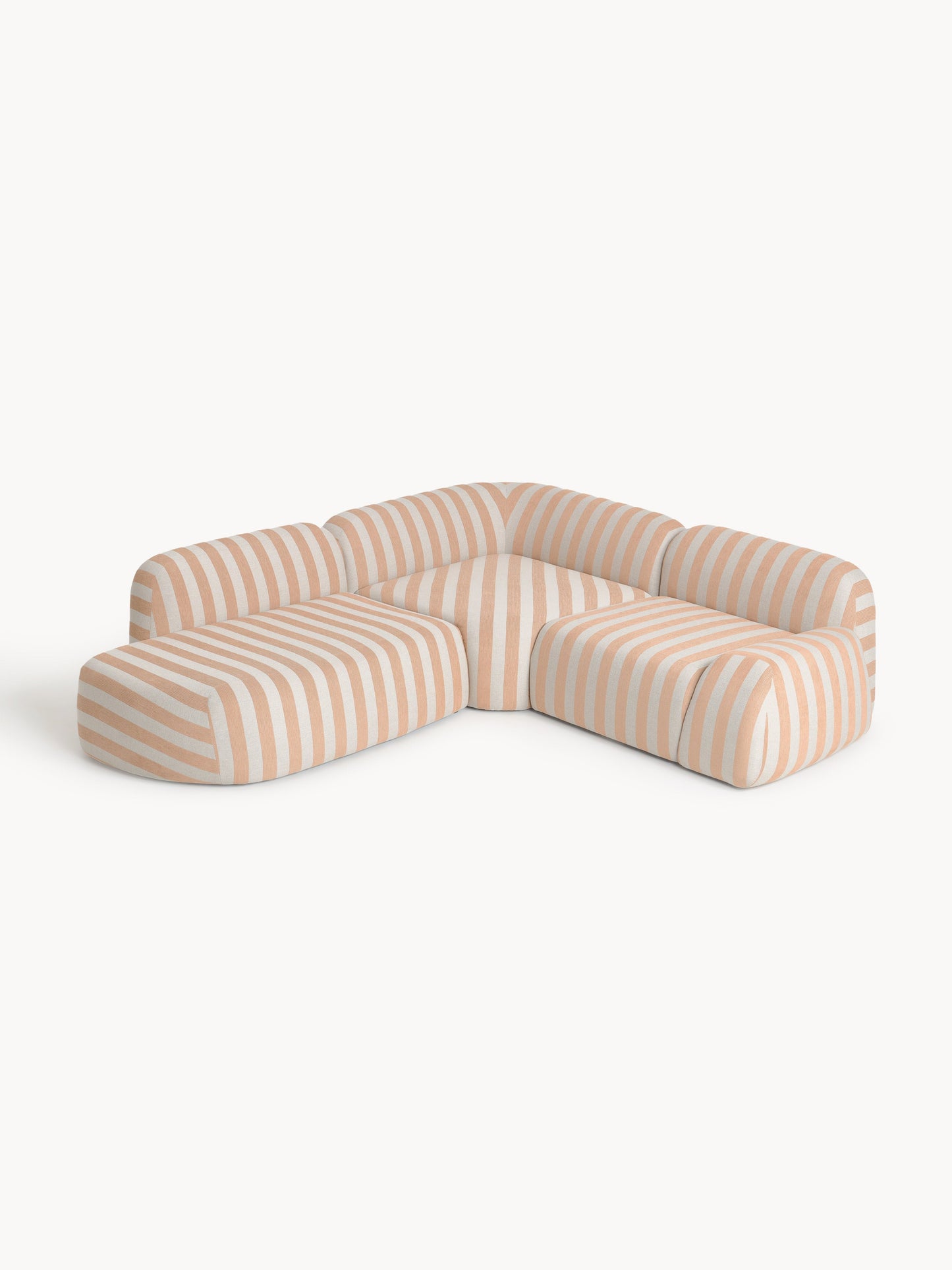 Wolbrenna Striped Modular Corner Sofa (4-Seater) with Chaise Longue