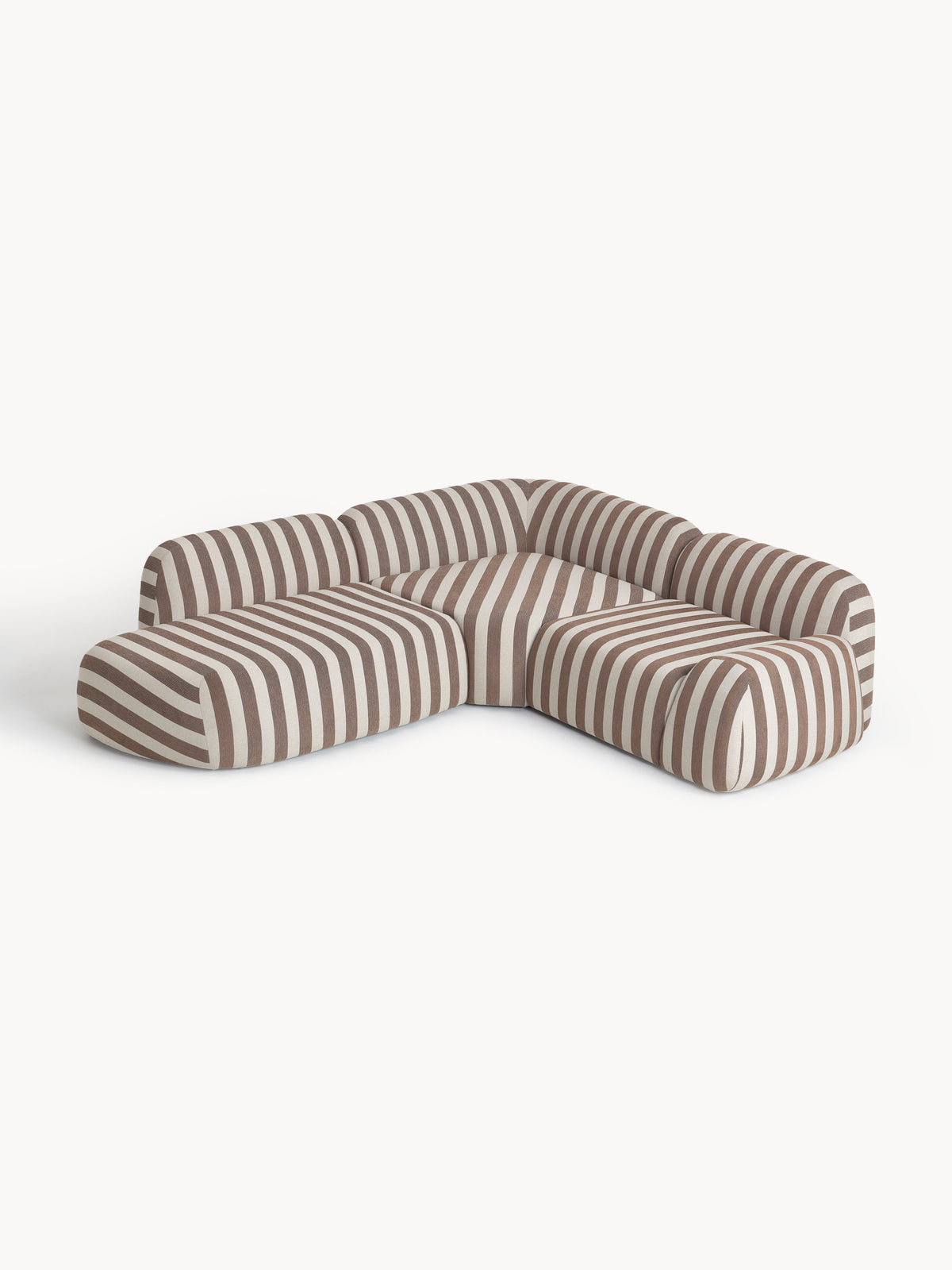 Wolbrenna Striped Modular Corner Sofa (4-Seater) with Chaise Longue