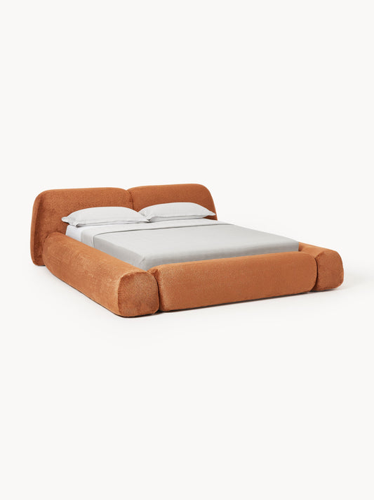 Wolbrenna Teddy Bouclé Upholstered Bed with Storage