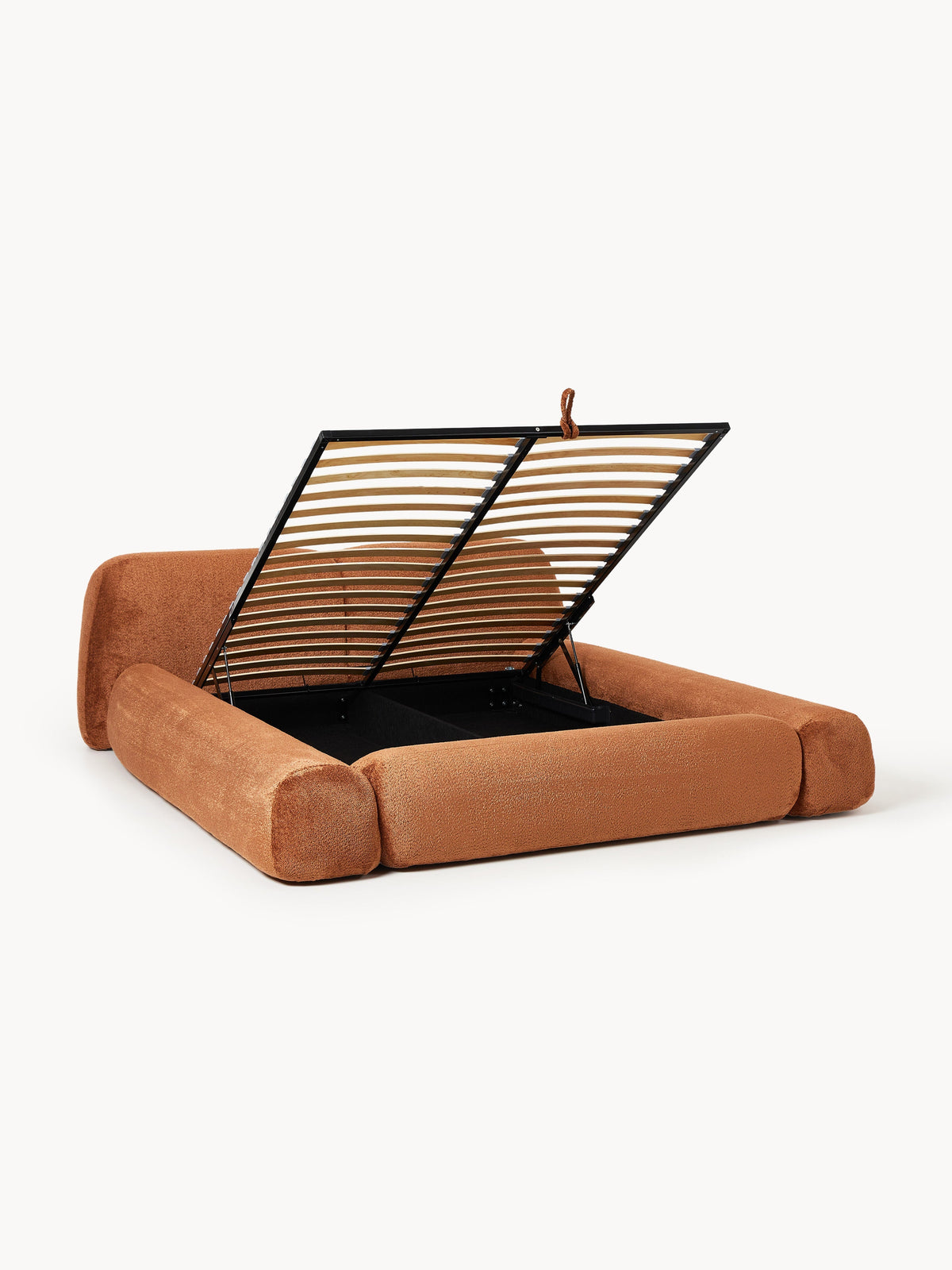 Wolbrenna Teddy Bouclé Upholstered Bed with Storage