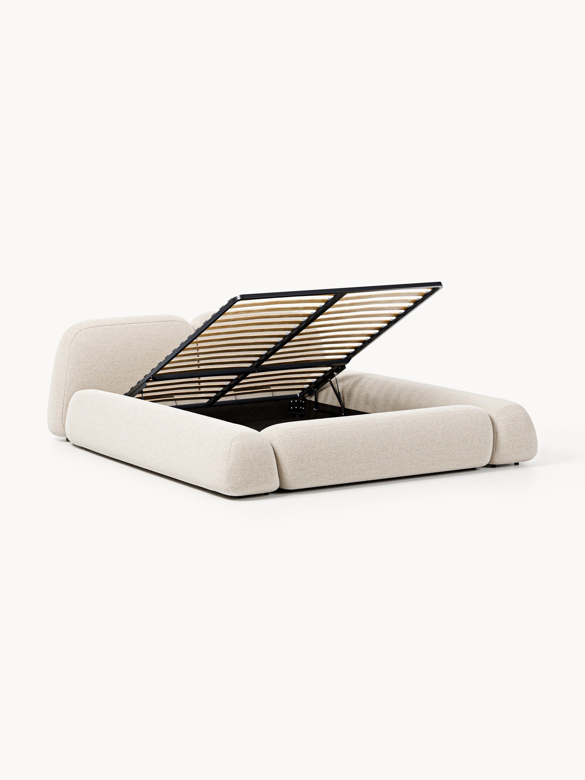 Wolbrenna Upholstered Bouclé Bed with Storage
